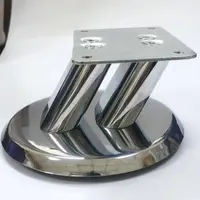 chrome double oval tube chair base wooden sofa legs plastic bottom