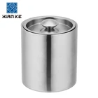 Home durable custom metal steel ss ice bucket double wall 2L with lid