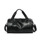 OEM Plain Genuine Leather Sports Overnight Duffel Round Travel Bag duffle bag