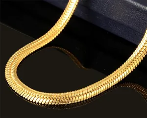 flat gold chain necklace