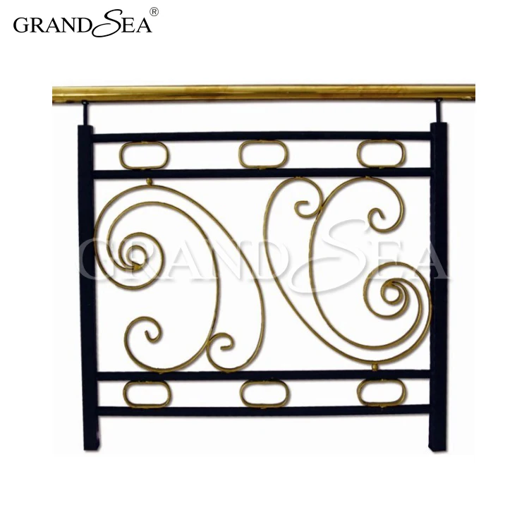 elegant style powder coating copper color iron grill design for balcony with waterproof function