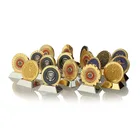 Fancy edge 24k gold plating brass painted souvenir coin