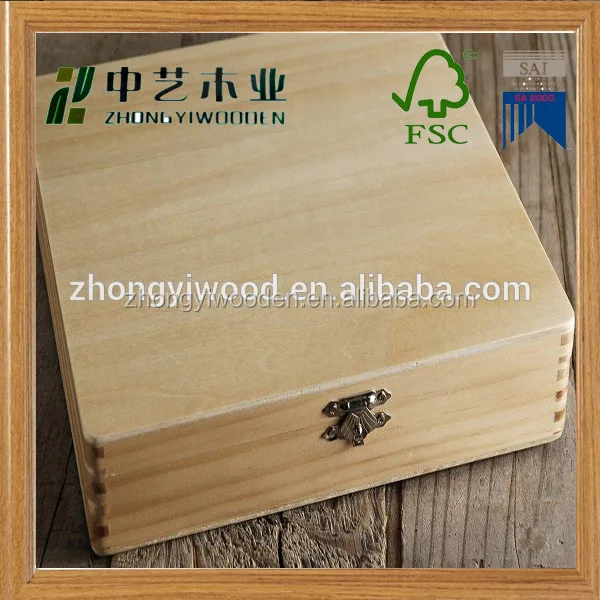quality glossy gift packing custom unfinished wholesale wooden