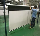 Wireless remote control motorized projection screen for wall