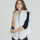 New Style White Sleeveless Ladies Waistcoat Fashion Real Fox Fur Vest/Gilet For Women