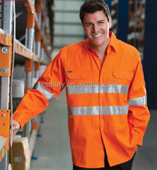 Hi Viz 100% Cotton Reflective Work Shirts - Buy Cotton Reflective Work
