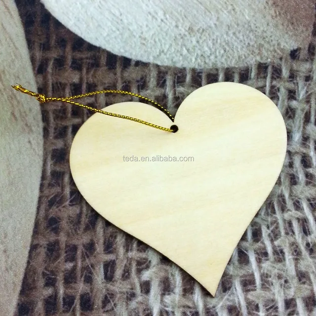 wood heart shape blank cutout for craft, embellishment, tags and Plaques