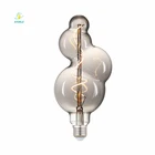 Special design bubble soft curved filament led bulb amber smoke edison style spiral filament
