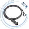 4 Pin Cable Power M12 right angled A-coded female connector to Amphenol plug 206429 and Amphenol base clamp 1-206062-6