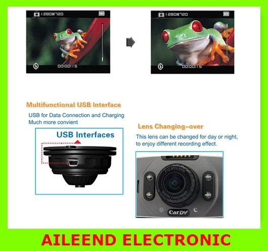 Ambarella 2.7" LCD 1080P Full HD Car DVR Recorder Camera GF100 170 Wide Angle 4X Zoom G-sensor Night Vision SOS Motion Detection