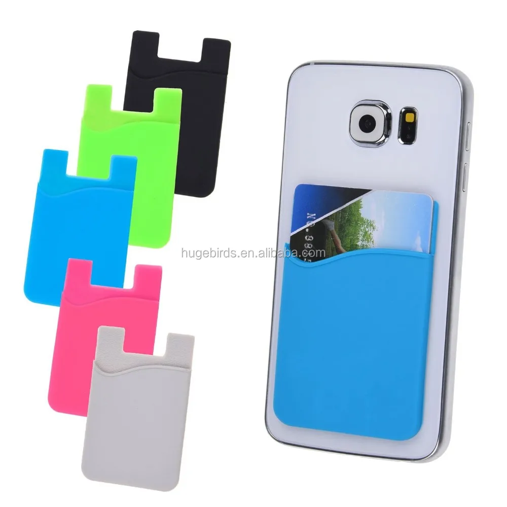 gift silicone 3m sticker smart wallet mobile card holder ,id