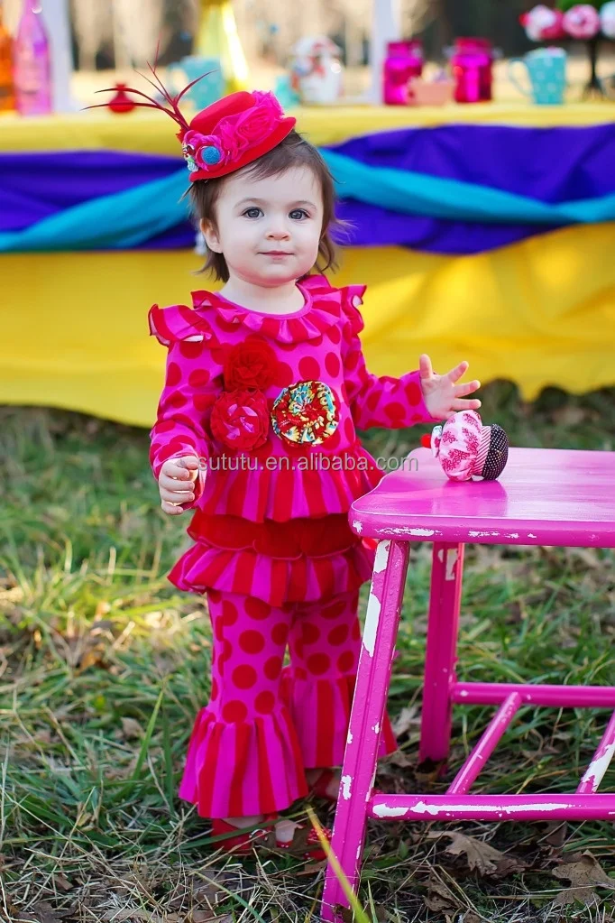 Wholesale Little Girls Boutique Remake Clothing Sets Kids Fall Winter