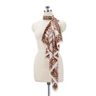 Classic Printed Shawls Neck Hand Silk Feel Square Scarf