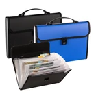 Classic 13 Pocket Letter Size Poly Accordion File Folder with Handle for Office