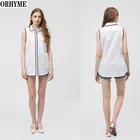 ORHYME Good Quality Plain Dyed Sleeveless Satin Drill Cotton Polyester Spandex Blouse