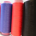 sell 100% polyester dope dyed dty 75d/144f semi dull black polyester yarn