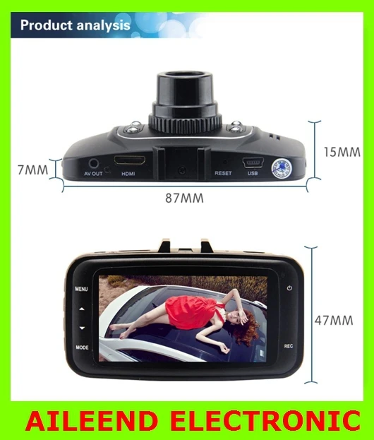 Original Novatek GS8000L Car DVR Camera Full HD 1080P Vehicle Recorder 2.7" LCD G-Sensor HDMI IR Night Vision Camcorder
