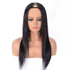 100% Unprocessed virgin remy hair natural straight u part wig, peruvian human hair cuticle aligned hair upart wig