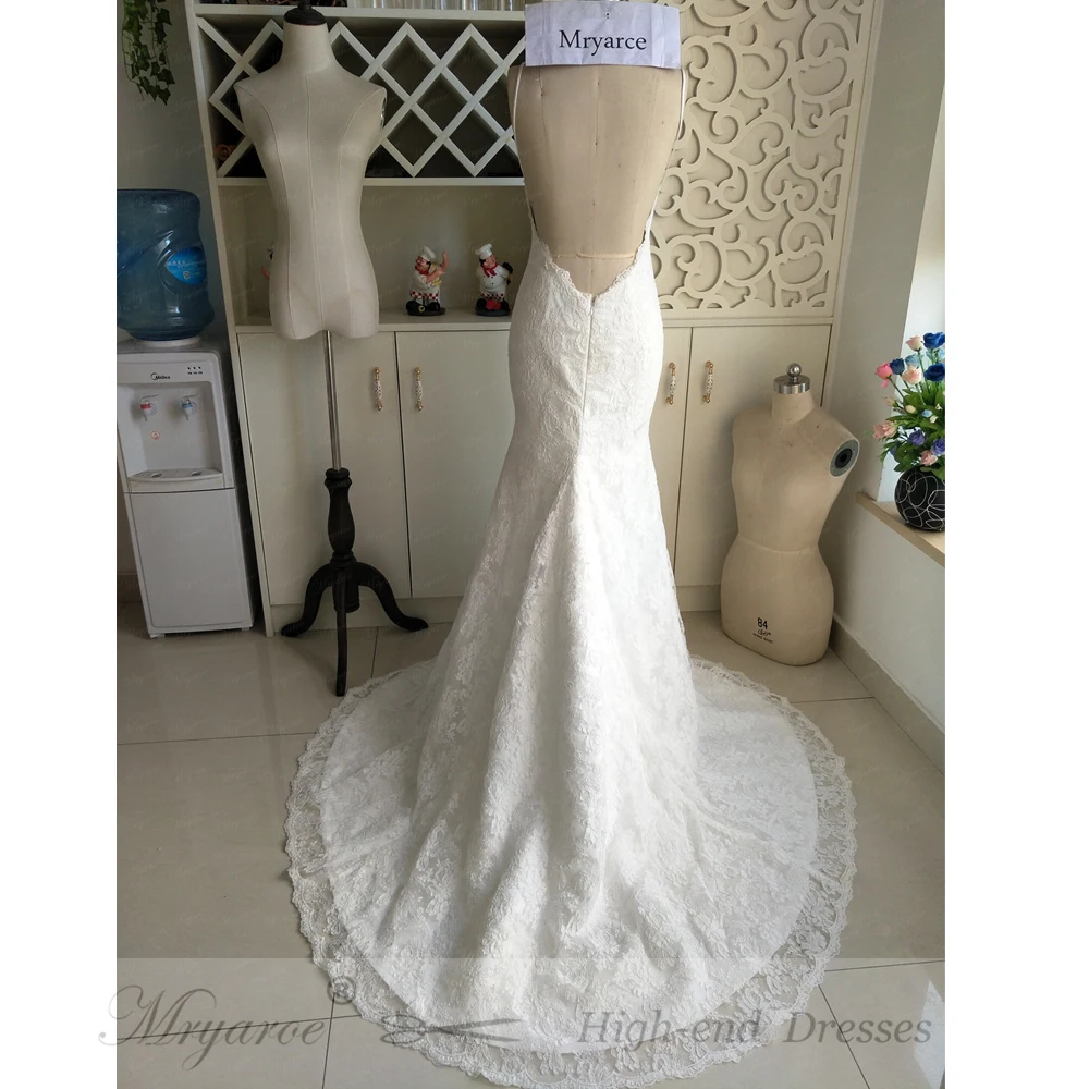 vestido de noiva renda Full Lace Mermaid Wedding Dresses robe de mariage 2017 Sexy Beach Open Back Bridal Gowns v (4)