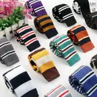 Men's polyester yarn knitted casual flat head striped narrow 5cm tie