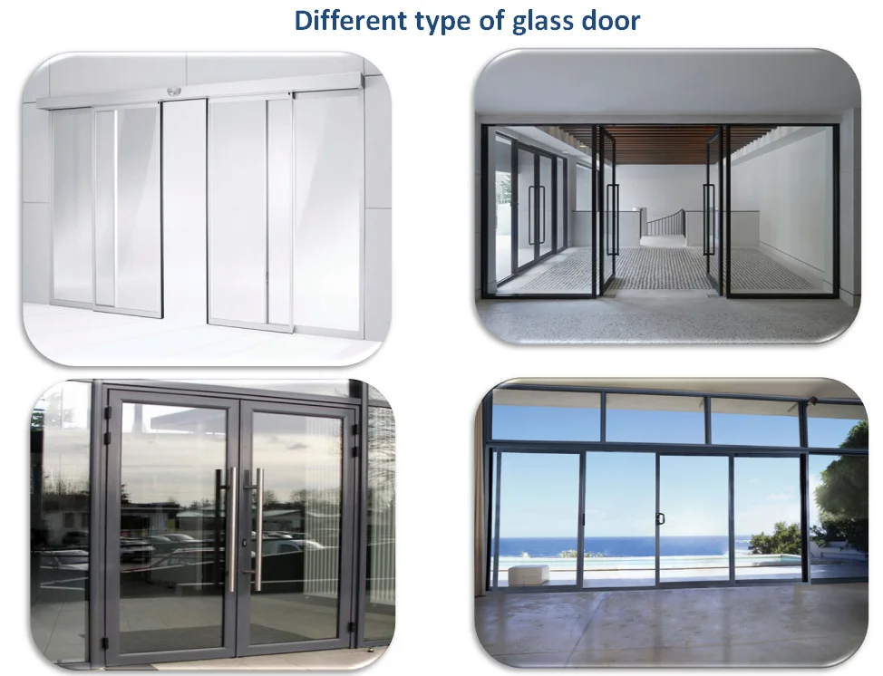 Mm Clear Tinted Safety Double Leaf Glass Door With Tempered Glass