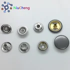 Custom logo round flatback metal snap shirt button for coat