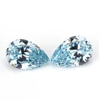 Fancy Aqua Blue color Pear CZ 7X10mm 3A+ Quality Synthetic Gemstones