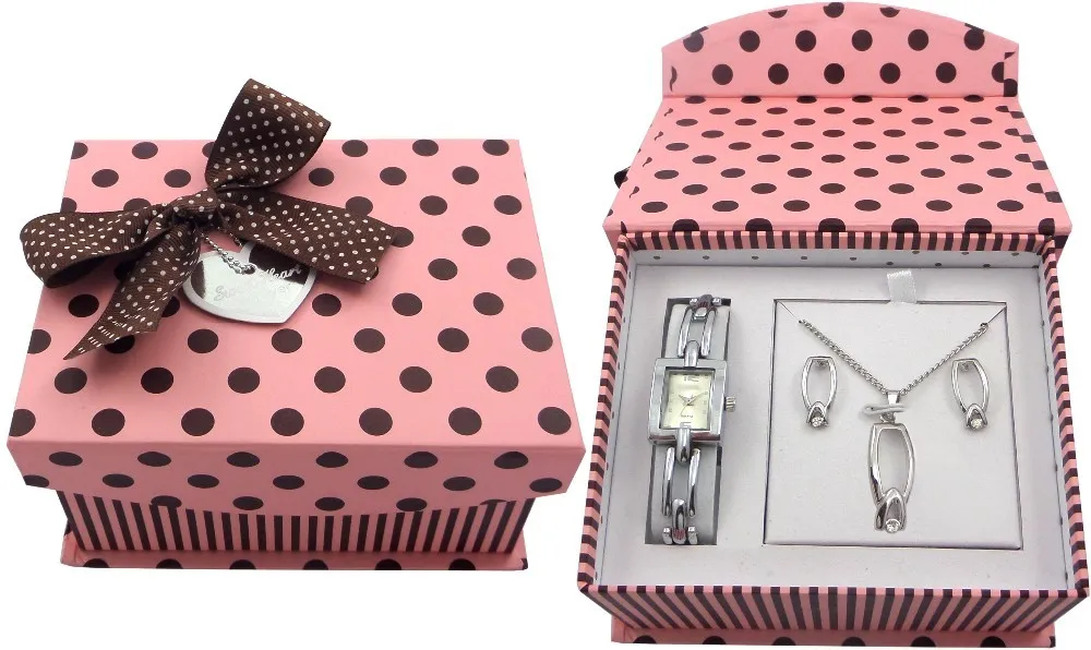 925 silver jewelry ladies watches gift set with nencklace and