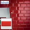 Luxury bathroom glossy brick shape wall tile 75 x 150 waterproof beveled red color backsplash subway tiles