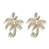 Hot sale new design lady fashion earring cubic zirconia stone 925 silver palm tree earrings with CZ crystal for women party