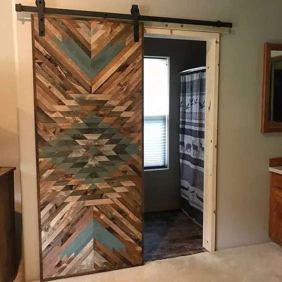 Reclaimed Wood Artistic Design Interior Barn Door View Wood