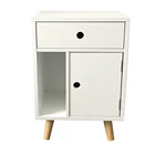 Cheap Price Vintage Small Modern Narrow Light Slim Wood Corner Bedroom Bedside Nightstand With Storage Drawer