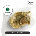 Pearl Party 6-7mm Vacuum-packed Christmas Forest Green Cultured Round Pearl Akoya Oyster