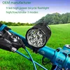 Factory Wholesale High Quality Aluminum 3 Modes Super Bright Rechargeable 9 CREE XML T6 LED Bicycle Light LED Bike Light Set Kit
