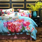 Custom 3d birds and flowers printed bedding set soft duvet cover set