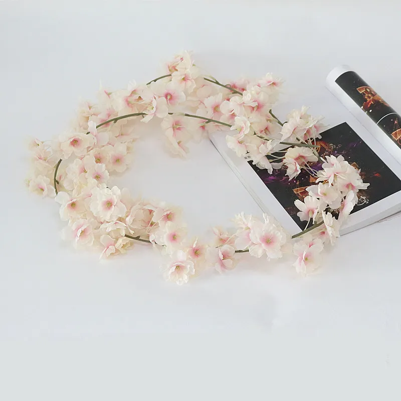 Flone Wedding Decoration Artificial Silk Flower Vine Flower Rattan Artificial Cherry Blossoms Flowers Home Party Office Decor (8)