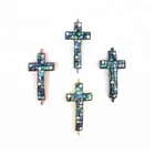 Girls accessories wholesale china jewelry bracelet abalone shell cross connector charm