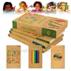 Innovative eco friendly kids drawing set including coloring books and pencil crayons