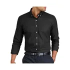 MJ TAILORED WHOLESALE 100% COTTON BLACK MEN FORMAL OXFORD DRESS SHIRT