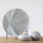 2019 Vintage Decor Home Wholesale Polyresin Plate Decorative Candle Holder Stand