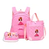 promotion nylon waterproof children primary school bags trendy backpack set for school girls