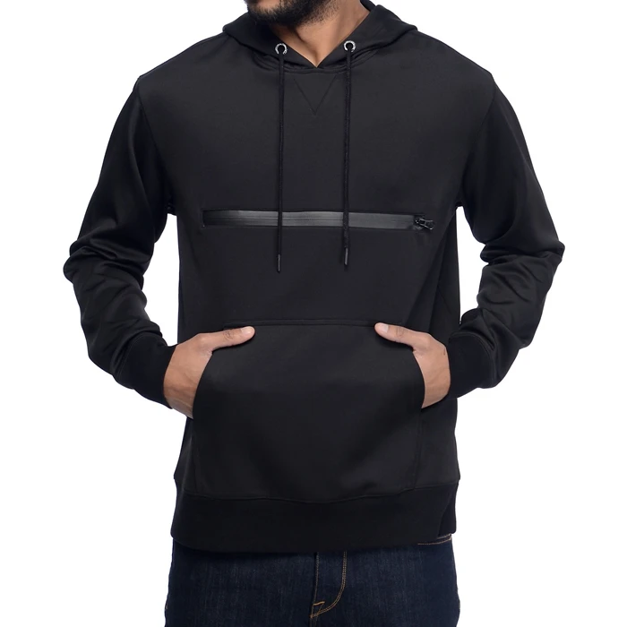 zippered kangaroo pocket hoodie