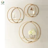 Set of 3 metal round shape glass display showcase hanging modern home wall decoration