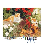 Cute Cat DIY Hand-painted Oil Painting Photo Paint By Numbers For Adults