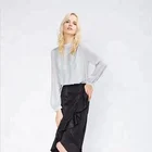 Turtleneck Casual Chiffon Ladies Lace Women Clothing Tops Long Sleeve Shirt Model Blouses