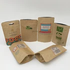 brown kraft paper bag food packaging pouch for tea coffee nut
