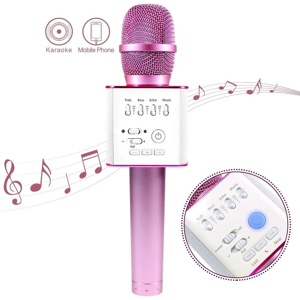 microphone karaoke Wireless KARAOKE Microphone bt Speakers Portable Handheld Speaker Q7 Q9 WS858 wireless mic singing mic for