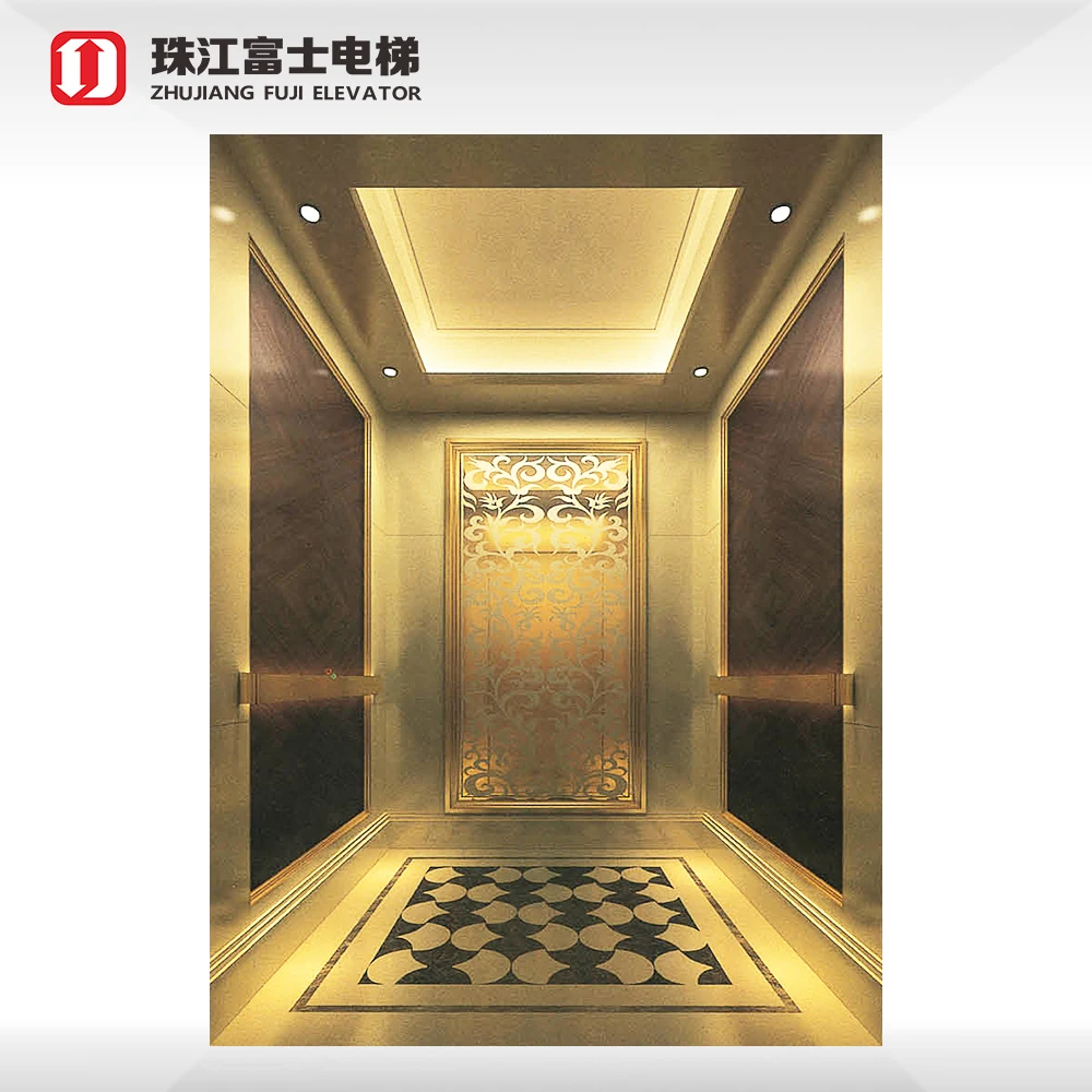 High Quality Lift Elevators 10 Person Domestic Lift Personnel Elevator China Passenger Elevators Hairline Stainless Steel CN;GUA