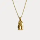 Retro design gold jewelry woman body line simple Pendant necklace