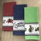 100%cotton waffle kitchen towel with custom design printing